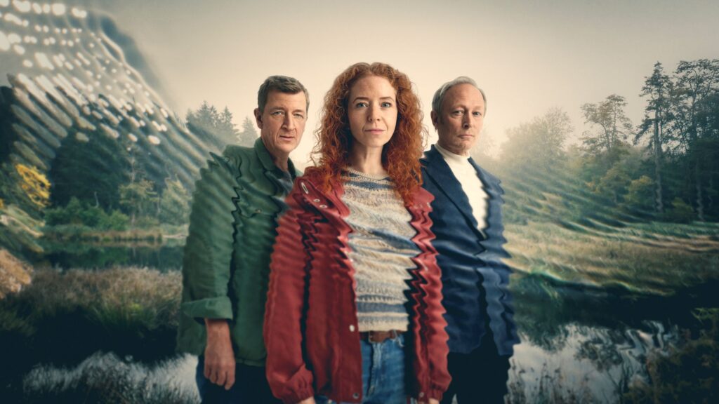 Rivalerne - de tre hovedskuespillere Johanne Louise Schmidt, Lars Mikkelsen og Jens Albinus